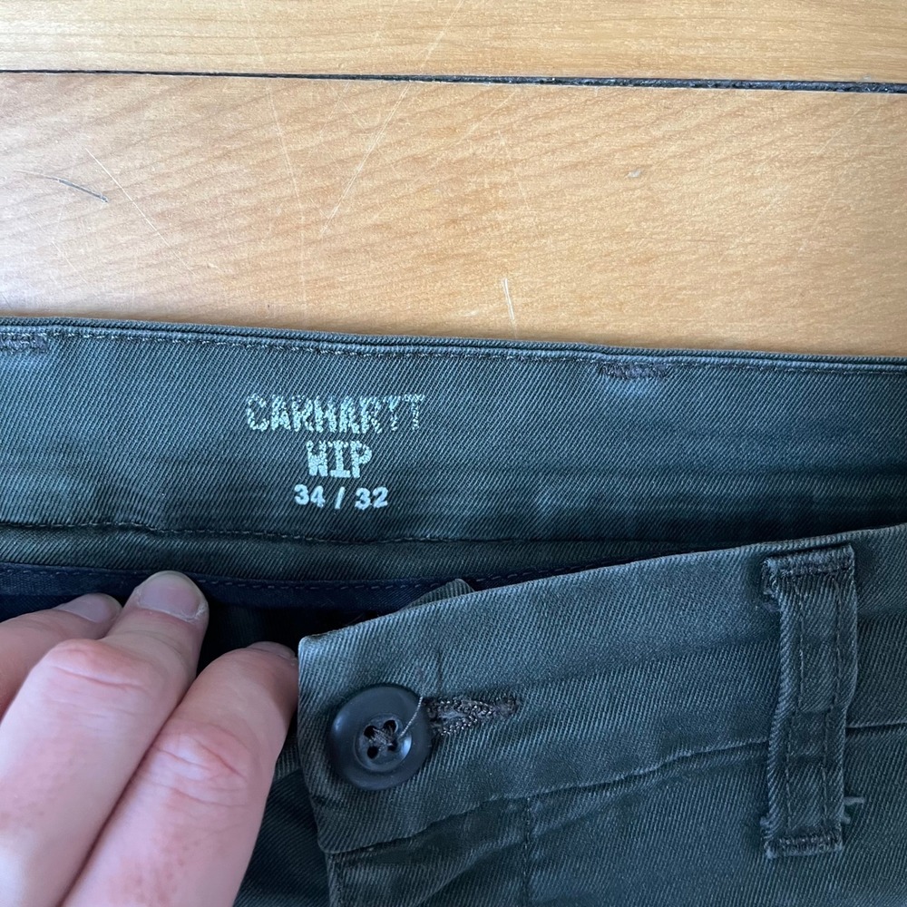 Carhartt WIP Sid Pant Mens 34 x 32 Dark Green Slim Tapered Chino Trousers - Picture 5 of 8
